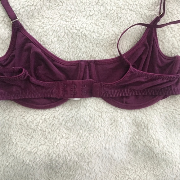 Vintage 90s Y2K Victoria's Secret Iridescent Maroon/Dark Magenta Demi Bra Sz 36B - Picture 8 of 12
